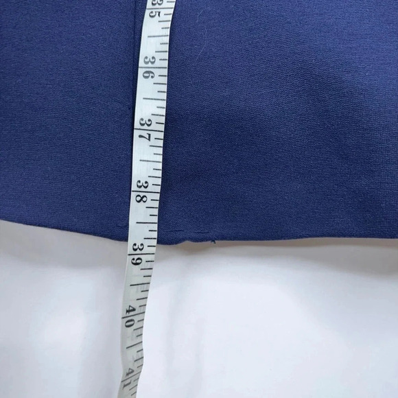 Lafayette 148 Blue Full Zip Dress Fit And Flare Short Sleeve Office Size 0 - Picture 9 of 9